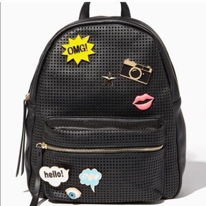 Black Patchwork Bookbag